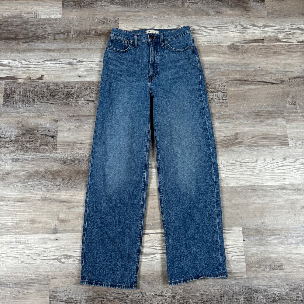 Madewell Perfect Vintage Wide Leg Crop Jeans Medium Wash 27T Tall High Rise